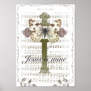 Jesus ist Bergwerk-Schmetterlings-Plakat Poster