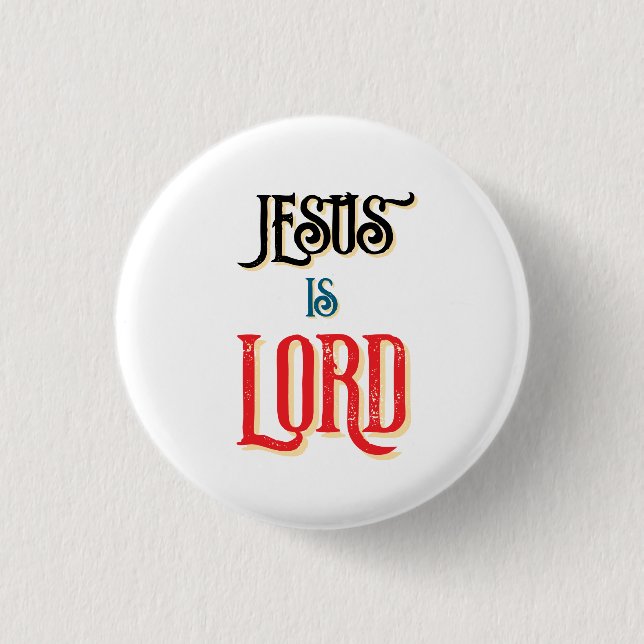 Jesus ist Christlich LORD White Button (Vorderseite)