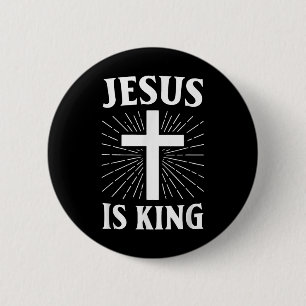 Jesus ist das Christliche Glaubenskreuz Button