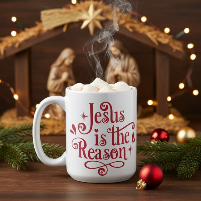 Jesus ist das Christliche Weihnachtsfest Kaffeetasse (Jesus is the Reason Christian Christmas Coffee Mug)
