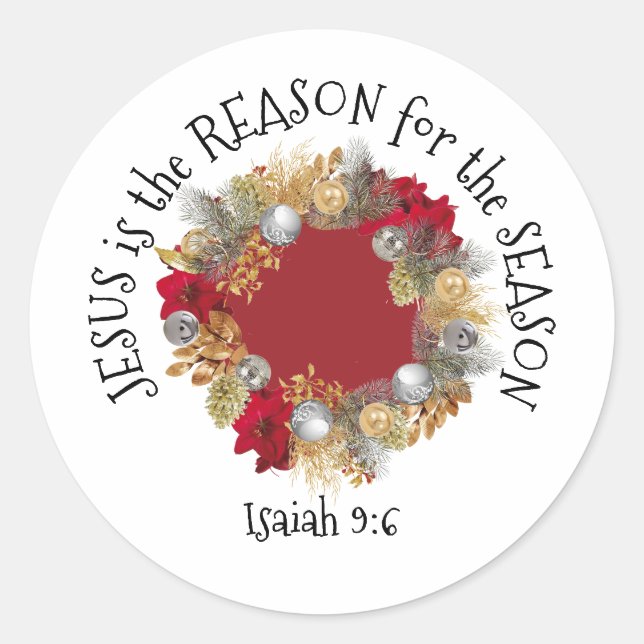 JESUS IST DAS GRÜNDE FÜR Weihnachten Runder Aufkleber (Vorderseite)