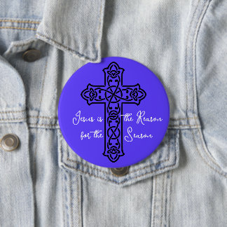 Jesus ist das Grundkreuz Weihnachten Button