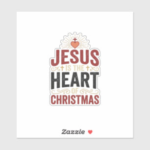 Jesus ist das Herz des Weihnachten Vintage-Shirt Aufkleber