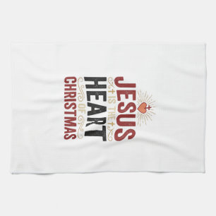 Jesus ist das Herz des Weihnachten Vintage-Shirt Geschirrtuch