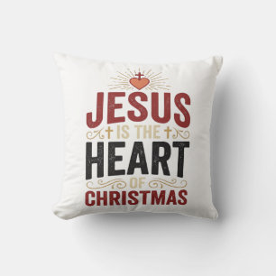Jesus ist das Herz des Weihnachten Vintage-Shirt Kissen