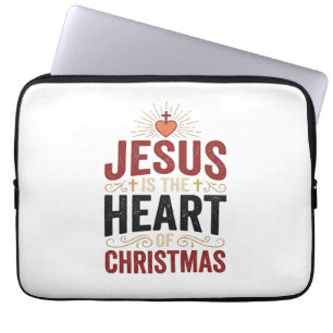 Jesus ist das Herz des Weihnachten Vintage-Shirt Laptopschutzhülle