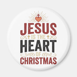 Jesus ist das Herz des Weihnachten Vintage-Shirt Magnet