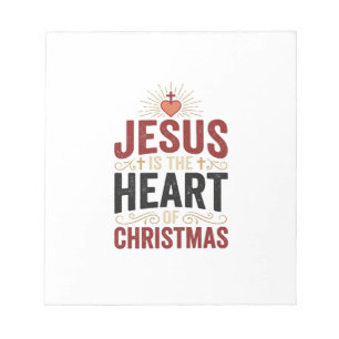 Jesus ist das Herz des Weihnachten Vintage-Shirt Notizblock