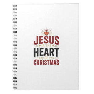 Jesus ist das Herz des Weihnachten Vintage-Shirt Notizblock