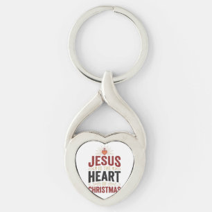 Jesus ist das Herz des Weihnachten Vintage-Shirt Schlüsselanhänger