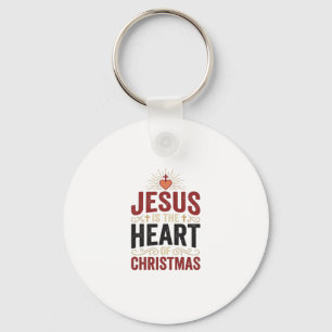 Jesus ist das Herz des Weihnachten Vintage-Shirt Schlüsselanhänger