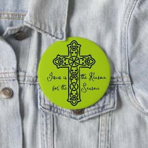 Jesus ist das Kreuz Weihnachten Button