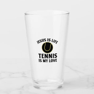 Jesus ist das Leben Tennis ist meine Liebe Glas