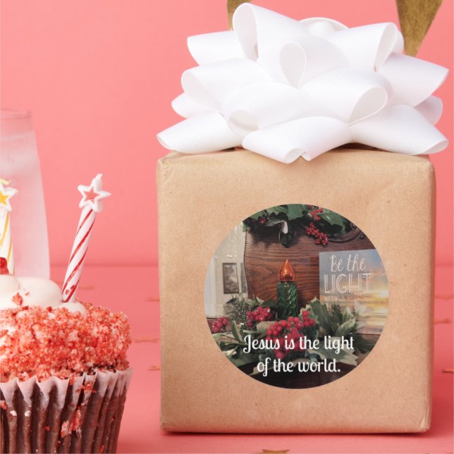 Jesus ist das Licht der Welt. Runder Aufkleber (Party)