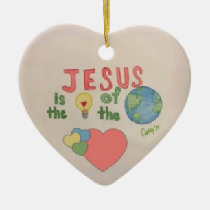Jesus ist das Licht der Welt Weihnachten Keramik Ornament