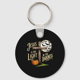 Jesus ist das Licht in der christlichen Halloween- Schlüsselanhänger