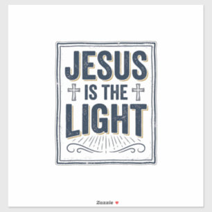 Jesus ist das Licht Vintage-Christen-Shirt Aufkleber