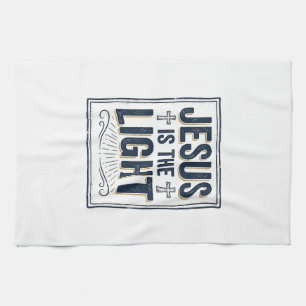 Jesus ist das Licht Vintage-Christen-Shirt Geschirrtuch