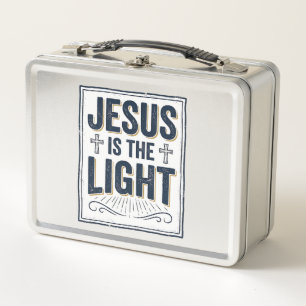 Jesus ist das Licht Vintage-Christen-Shirt Metall Brotdose