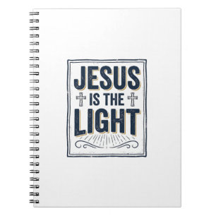 Jesus ist das Licht Vintage-Christen-Shirt Notizblock