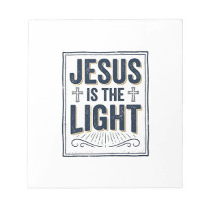 Jesus ist das Licht Vintage-Christen-Shirt Notizblock