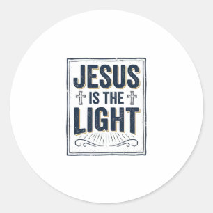 Jesus ist das Licht Vintage-Christen-Shirt Runder Aufkleber