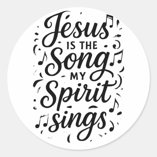 Jesus ist das Lied  Runder Aufkleber (Vorderseite)