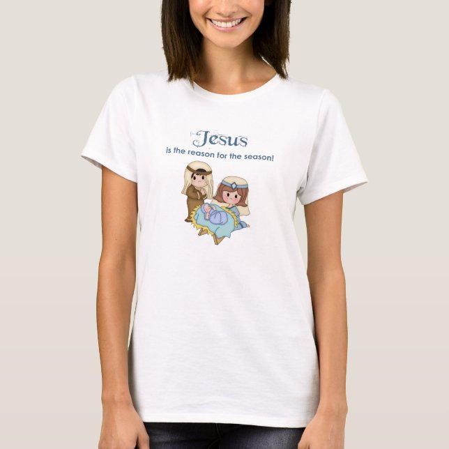 Jesus ist das Weihnachtskrippen-Shirt T-Shirt (Vorderseite)