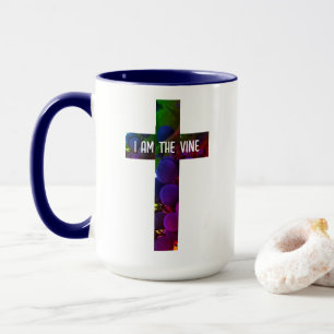 Jesus ist das Weinkreuz und die Traubenbibel Verse Tasse