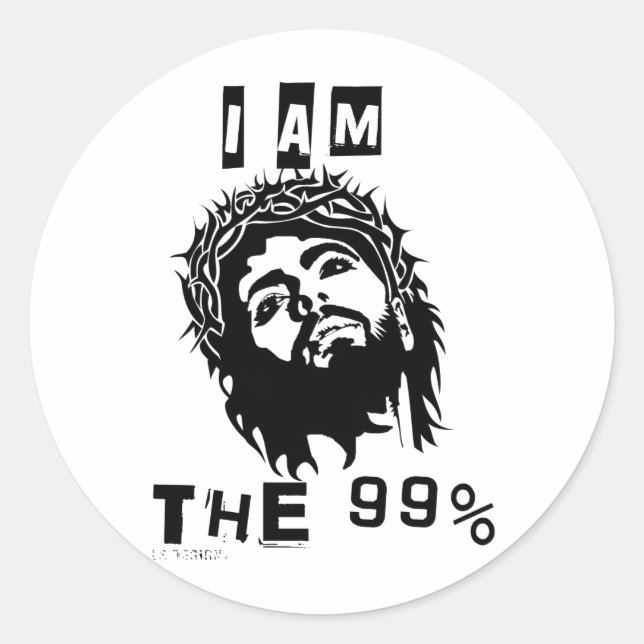Jesus ist der 99% runder aufkleber (Vorderseite)