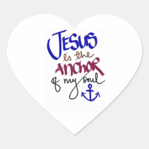 Jesus ist der Anker meiner Soul Christliche Hoffnu Herz-Aufkleber