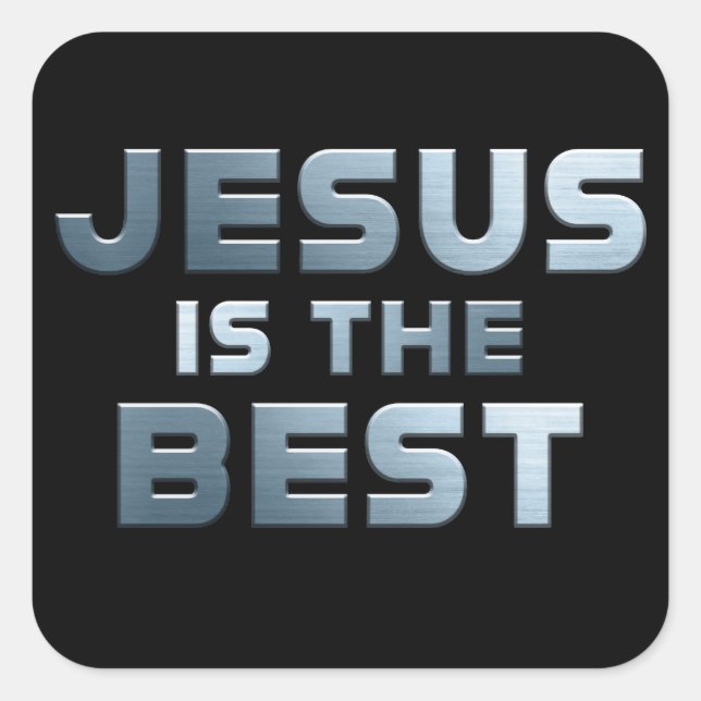 JESUS ist der beste Christliche Glaube für Kinder  Quadratischer Aufkleber (Vorderseite)