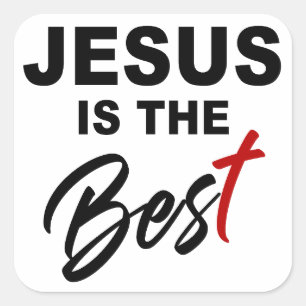JESUS ist der beste Christliche Glaube für Kinder Quadratischer Aufkleber
