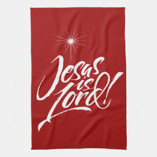 Jesus ist der Christliche Weihnachtsbrief Rot Geschirrtuch