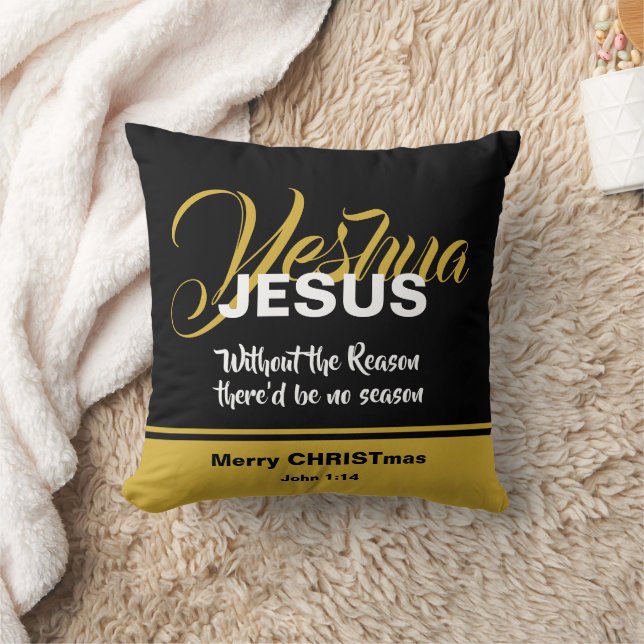 JESUS IST DER GRUND, Christliche Black Gold Weihna Kissen (Decke)
