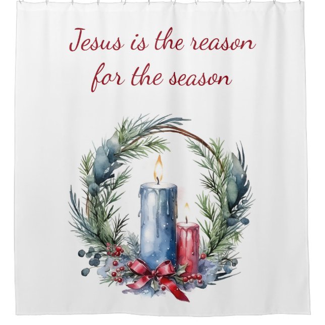 JESUS IST DER GRUND FÜR DAS Weihnachtsangebot DER  Duschvorhang (Vorderseite)