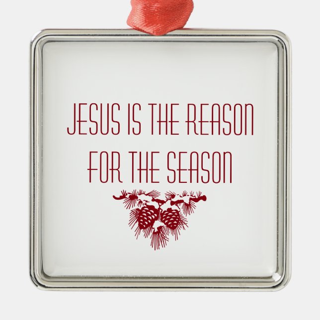 JESUS IST DER GRUND FÜR DAS Weihnachtsangebot DER  Ornament Aus Metall (Vorne)