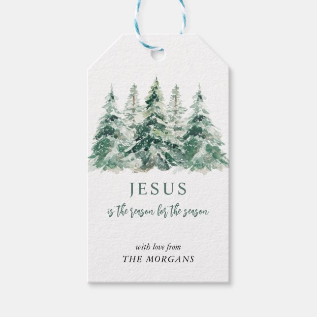 Jesus ist der Grund für den Weihnachtsbaum der Jah Geschenkanhänger (Vorderseite)