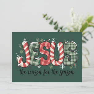 Jesus ist der Grund für die christliche Glaubenssa Feiertagskarte