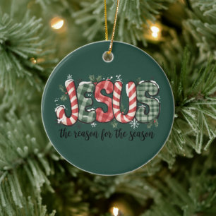 Jesus ist der Grund für die christliche Glaubenssa Keramik Ornament