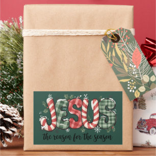 Jesus ist der Grund für die christliche Glaubenssa Rechteckiger Aufkleber