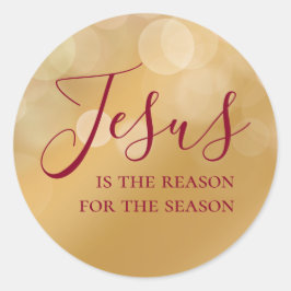Jesus ist der Grund für die Jahreszeit Gold Weihna Runder Aufkleber