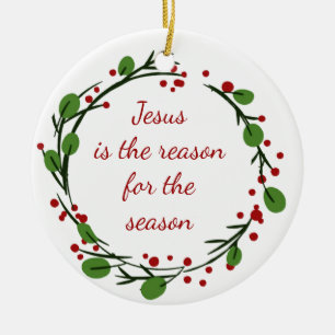 "Jesus ist der Grund für die Jahreszeit" Holly Des Keramik Ornament