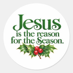 Jesus ist der Grund für die Jahreszeit Runder Aufkleber