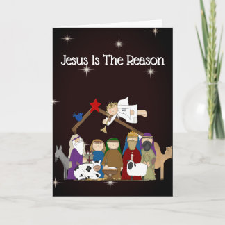 Jesus ist der Grund für die Krippe Feiertagskarte