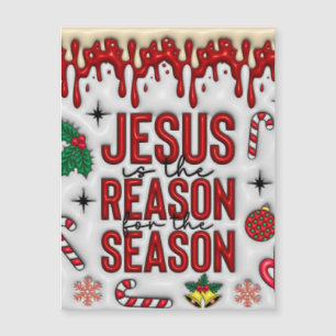 Jesus ist der Grund für die Saison. Weihnachtskart Magnetkarte