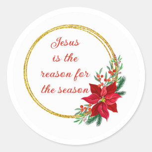 Jesus ist der Grund für die Saison Zitat Runder Aufkleber