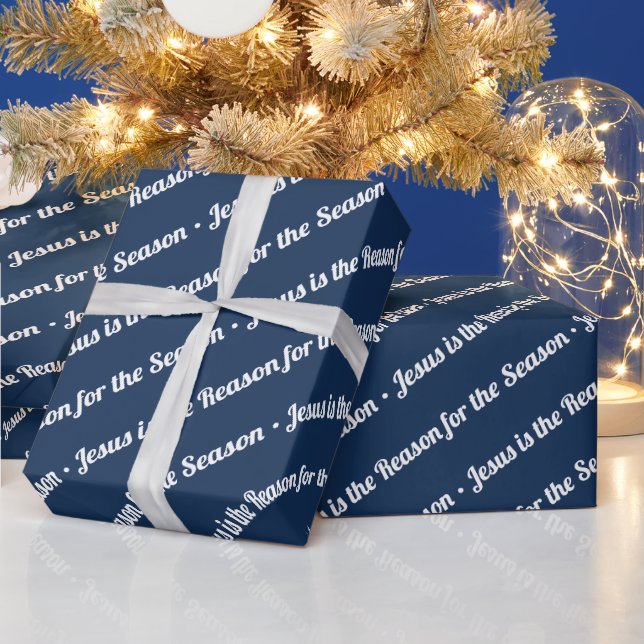 Jesus ist der Grund für die Season Navy Blue Geschenkpapier (Feiertage)
