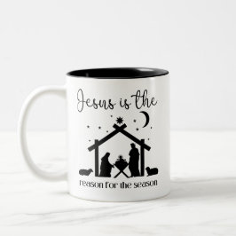 Jesus ist der Grund für die Weihnachtszeit Jesus Zweifarbige Tasse