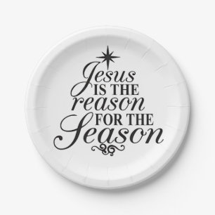 Jesus ist der Grund für die Weihnachtszeit Pappteller